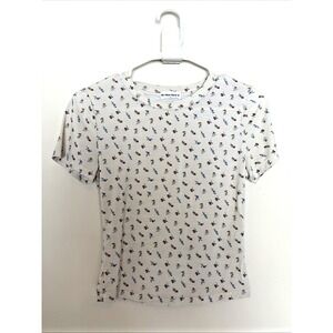 My Mum Made It Beige Floral Bamboo Stretch Tee Shirt Tshirt‎ Top Womens Medium